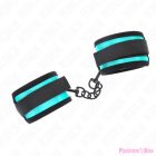 KINK - HOOK AND LOOP NYLON BIND WRIST RESTRAINTS BLACK-BLUE ADJUSTABLE 18-32 CM X 5 CM