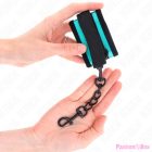 KINK - HOOK AND LOOP NYLON BIND WRIST RESTRAINTS BLACK-BLUE ADJUSTABLE 18-32 CM X 5 CM