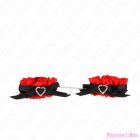 KINK - LACE ELASTIC WRIST RESTRAINTS RED HEART DETAILS ADJUSTABLE 22-35 CM