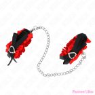 KINK - LACE ELASTIC WRIST RESTRAINTS RED HEART DETAILS ADJUSTABLE 22-35 CM