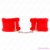 KINK - FURRY LINED WRIST RESTRAINTS RED ADJUSTABLE 17-31 CM X 7 CM