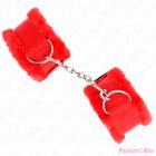 KINK - FURRY LINED WRIST RESTRAINTS RED ADJUSTABLE 17-31 CM X 7 CM