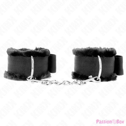 KINK - FURRY LINED WRIST RESTRAINTS BLACK ADJUSTABLE 17-31 CM X 7 CM