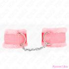 KINK - FURRY LINED WRIST RESTRAINTS PINK ADJUSTABLE 17-31 CM X 7 CM