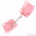 KINK - FURRY LINED WRIST RESTRAINTS PINK ADJUSTABLE 17-31 CM X 7 CM