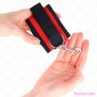 KINK - NYLON BIND HOOK&LOOP WRIST RESTRAINTS RED-BLACK MODEL 2 ADJUSTABLE 18-35 CM X 6 CM