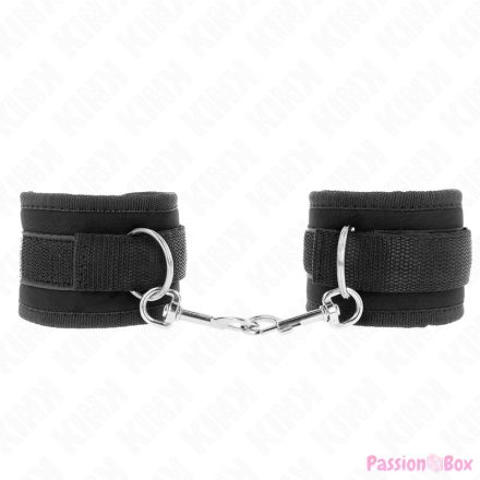 KINK - NYLON BIND HOOK&LOOP WRIST RESTRAINTS BLACK MODEL 2 ADJUSTABLE 18-35 CM X 6 CM