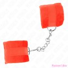 KINK - BEGINNER FUR HAND CUFFS RED 30 X 7 CM