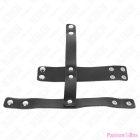 KINK - LEATHER PENIS CAGE RING WITH ADJUSTABLE BALL DIVIDER