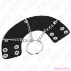 KINK - PENIS RING 4 CM CHAIN 7 CM METAL WITH LEATHER BELT