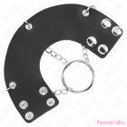 KINK - PENIS RING 4 CM CHAIN 7 CM METAL WITH LEATHER BELT
