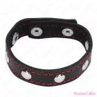 KINK - LEATHER PENIS RING WITH PRESSURE CLOSURE RED LINING 21 X 1.5 CM