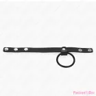 KINK - SILICONE PENIS RING 3.8 CM AND LEATHER BALL DIVIDER 22 X 1.5 CM