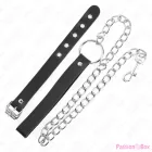 KINK - LEATHER PENIS RING WITH STRAP 21.5 X 2 CM AND METAL CHAIN 60 CM