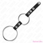 KINK - DOUBLE PENIS RING 3.8 CM TO 5 CM CONNECTED BY LEATHER