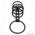 KINK - 5 SILICONE PENIS RINGS 3.8 CM TO 4.8 CM CONNECTED BY LEATHER