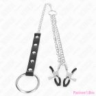 KINK - METAL PENIS RING WITH CHAIN AND ADJUSTABLE NIPPLE CLAMPS