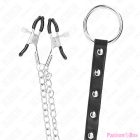 KINK - METAL PENIS RING WITH CHAIN AND ADJUSTABLE NIPPLE CLAMPS