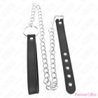 KINK - LEATHER PENIS RING 21.5 X 2 CM WITH 60 CM METAL CHAIN AND LEATHER STRAP