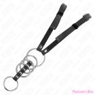 KINK - 5 PENIS RINGS 3.8 CM TO 5 CM METAL WITH LEATHER BELT 112 CM