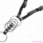 KINK - 5 PENIS RINGS 3.8 CM TO 5 CM METAL WITH LEATHER BELT 112 CM