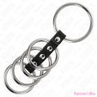 KINK - 5 PENIS RINGS 3.7 CM TO 5 CM METAL CONNECTED BY LEATHER