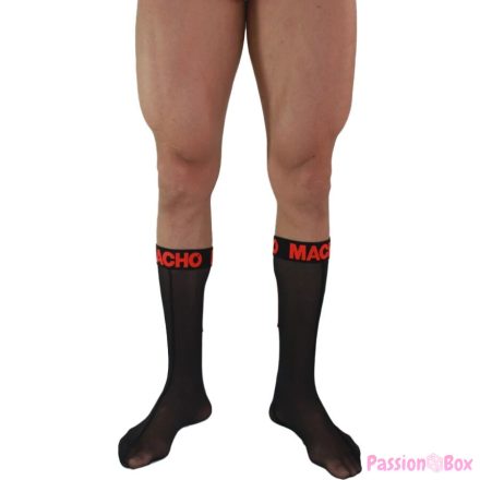 MACHO - THIN SOCKS ONE SIZE BLACK/RED