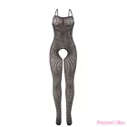 SUBBLIME - 951726 BLACK ELASTIC FISHNET CROTCHLESS BODYSTOCKING ONE SIZE