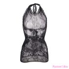 SUBBLIME - 952075 SHORT FISHNET DRESS WITH BACK BACK AND HEART DETAIL BLACK ONE SIZE