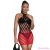SUBBLIME - 952242 RED AND BLACK DEGRADED ELASTIC FISHNET DRESS ONE SIZE