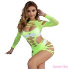SUBBLIME - 952280 GREEN LONG SLEEVE ELASTIC FISHNET DRESS ONE SIZE