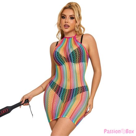 SUBBLIME - 952341 RAINBOW FISHNET DRESS ONE SIZE