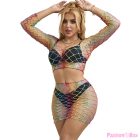 SUBBLIME - 952440 2-PIECE FISHNET SET LONG SLEEVE RAINBOW ONE SIZE