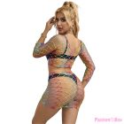 SUBBLIME - 952440 2-PIECE FISHNET SET LONG SLEEVE RAINBOW ONE SIZE