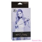 CALEXOTICS - NOCTURNAL COLLAR & LEASH LEATHER ADJUSTABLE BLACK