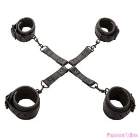   CALEXOTICS - NOCTURNAL HOG TIE CONNECTOR CUERO AJUSTABLE BLACK