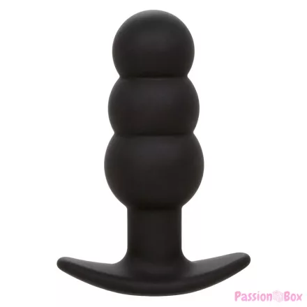 CALEXOTICS - ROCK BOTTOM BEADED ANAL PLUG 10 VIBRATIONS SILICONE BLACK