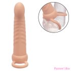 CALEXOTICS - MAXX RIBBED DUAL PENETRATOR 10 VIBRATIONS FLESH