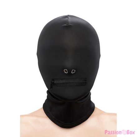 NS NOVELTIES - FETISH & FASHION CLOSED ZIPPERED MOUTH HOOD NYLON BLACK