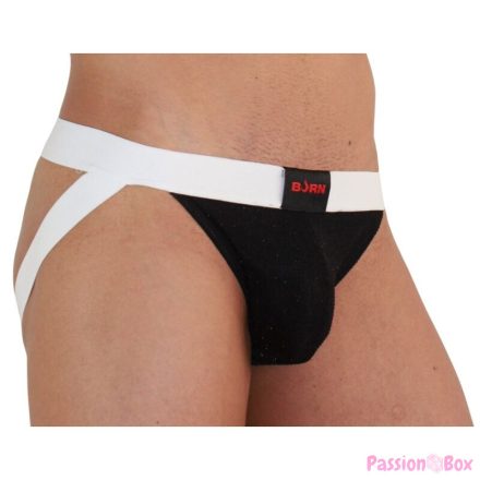 BURN - 004 JOCK SHINY BLACK / WHITE XL