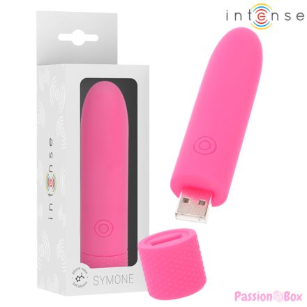 INTENSE - SYMONE USB RECHARGEABLE VIBRATING BULLET 8 VIBRATIONS PINK 10 X 2.2 CM