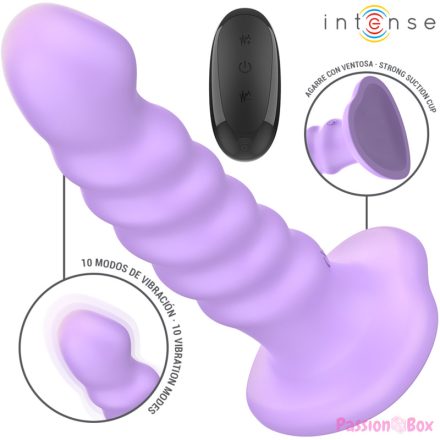 INTENSE - BRENDA VIBRATOR SIZE M SPIRAL DESIGN 10 VIBRATIONS PURPLE REMOTE CONTROL