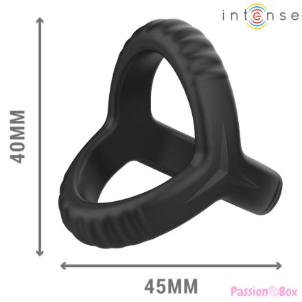 INTENSE - CARSON DOUBLE SILICONE PENIS RING BLACK MODEL 4