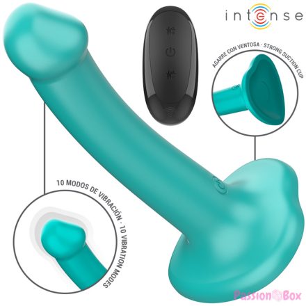 INTENSE - KATIE VIBRATOR WITH SUCTION CUP 10 VIBRATIONS BLUE REMOTE CONTROL