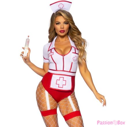 LEG AVENUE - SEXY NURSE COSTUME RED/WHITE M