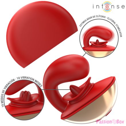 INTENSE - MARIAH VIBRATOR & STIMULATOR IN U SHAPE 10 VIBRATIONS RED