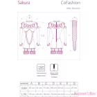 LIVCO CORSETTI FASHION - SAKURA CF 90357 JUMPSUIT + LONG GLOVES + GARTER BELT BLACK L/XL