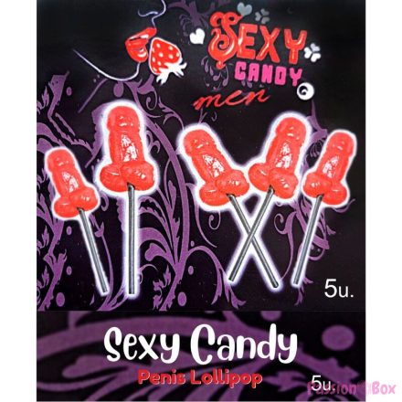 DIABLO PICANTE - BOX OF 5 CHERRY PENIS SHAPED LOLLIPOPS