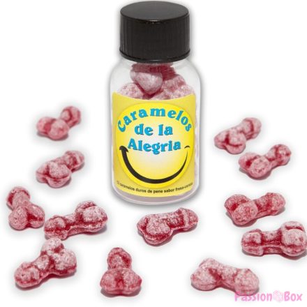 DIABLO PICANTE - 12 PENIS-SHAPED JOY CANDIES STRAWBERRY/CHERRY