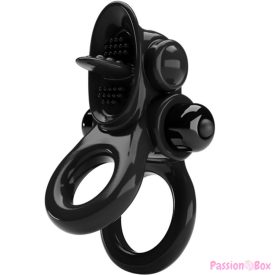   PRETTY LOVE - PASSIONATE RING DOUBLE VIBRATING RING + CLITORIS STIMULATOR BLACK